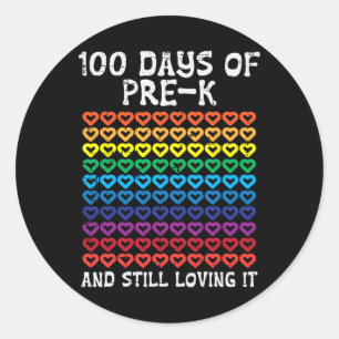 100 dagen voor het K die het liefhebben het hart 1 Ronde Sticker