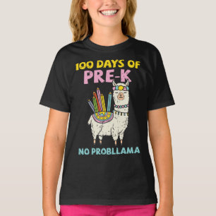 100 dagen voor het K Geen prob-lama 100e dag schoo T-shirt
