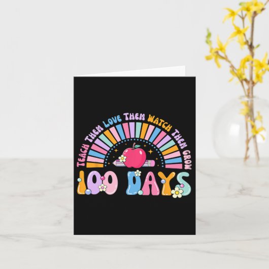 100 dagen voorschoolse potlood 100ste dag van scho kaart (Gele Bloem)