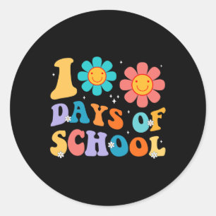 100 dagen vrolijke 100e dag leerkracht Kinderen Ronde Sticker