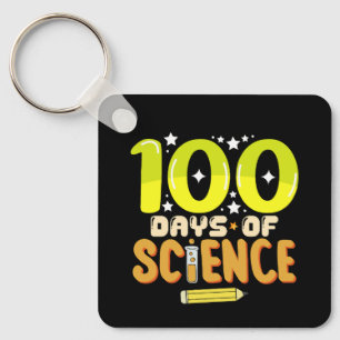 100 dagen wetenschap 100ste dag van school leraar sleutelhanger