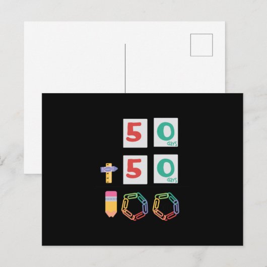 100 dagen Wiskunde Briefkaart (Voorkant / Achterkant)