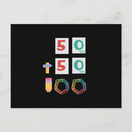 100 dagen Wiskunde Briefkaart (Voorkant)