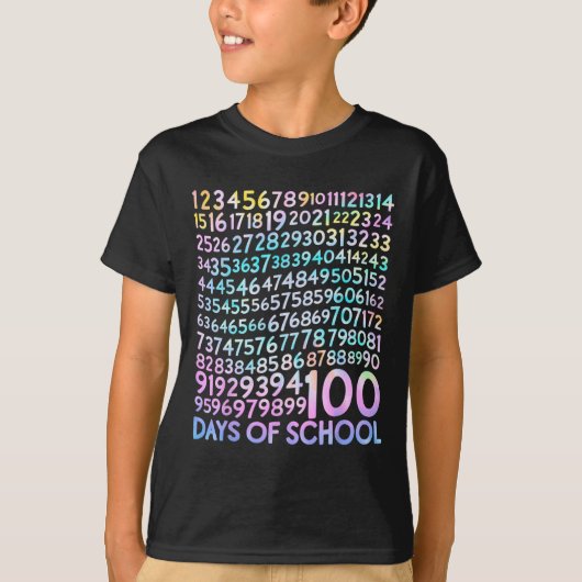 100 dagen Wiskunde nummers 100ste dag van de schoo T-shirt (Voorkant)
