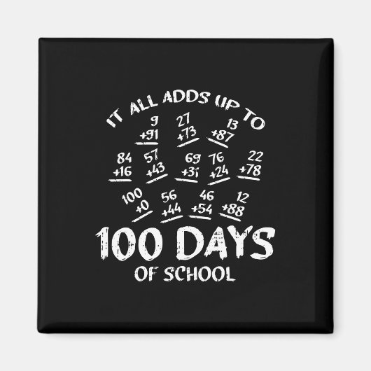 100 dagen Wiskunde van school studeren Magneet (Voorkant)