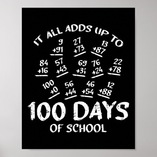 100 dagen Wiskunde van school studeren Poster (Voorkant)