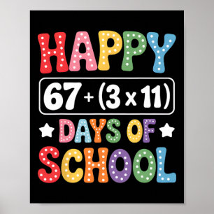 100 dagen wiskunde vergelijking Groovy 67 meme ond Poster