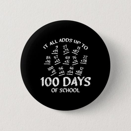 100 dagen wiskunde voor school optellen Cool leraa Ronde Button 5,7 Cm (Voorkant)