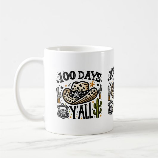 100 dagen Y'all, 100 dagen school grappig Koffiemok (Links)