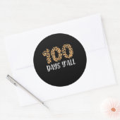 100 dagen Y'all Leopard School Teacher Ronde Sticker (Envelop)