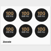 100 dagen Y'all Leopard School Teacher Ronde Sticker (Vel)