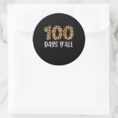 100 dagen Y'all Leopard School Teacher Ronde Sticker (Tas)