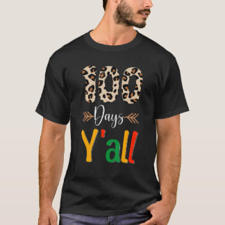 100 dagen Y'all Leopard Teacher Student 100th Day T-shirt