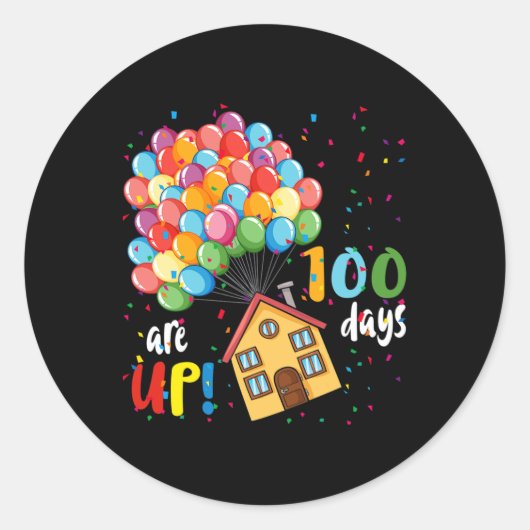 100 Dagen Zijn Op Plezier 100 Dagen Van Schoolball Ronde Sticker (Voorkant)