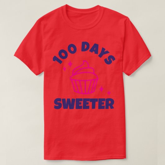 100 dagen zoeter 100 dagen school 2 t-shirt (Design voorkant)