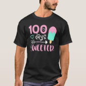 100 dagen zoeter, meisje 100 dagen school, ijsauto t-shirt (Voorkant)