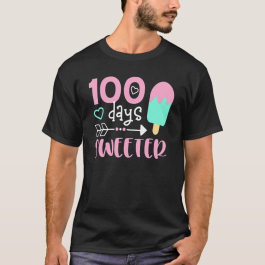 100 dagen zoeter, meisje 100 dagen school, ijsauto t-shirt (Voorkant)