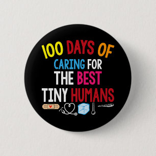 100 dagen zorg voor de beste kleine mensenschool ronde button 5,7 cm