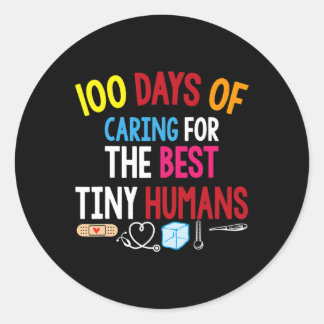 100 dagen zorg voor de beste kleine mensenschool ronde sticker