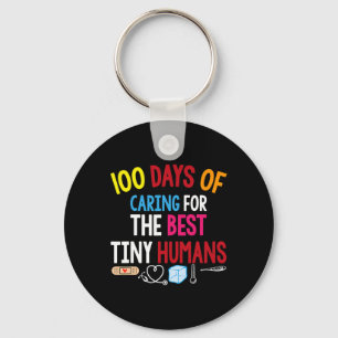 100 dagen zorg voor de beste kleine mensenschool sleutelhanger