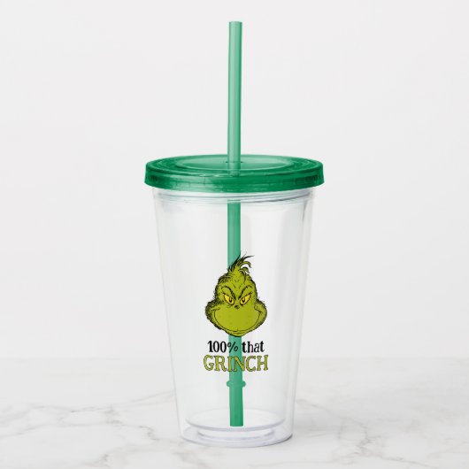 100% dat Grinch Acryl Drinkbeker (Voorkant)