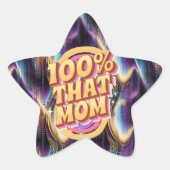 100% dat mam Abstracte Pattern Ster Sticker (Voorkant)
