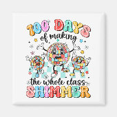 100 Day Of School Cl Shimmer Funny 100th Day Gift  Magneet (Voorkant)