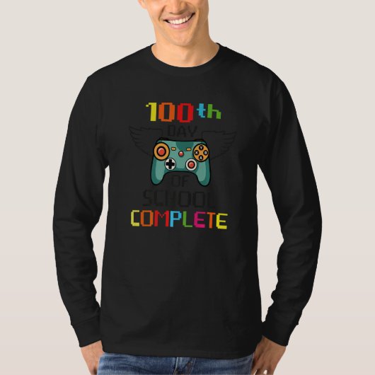 100 Day Of School Complete Gaming Smarter Fuuny Ga T-shirt (Voorkant)