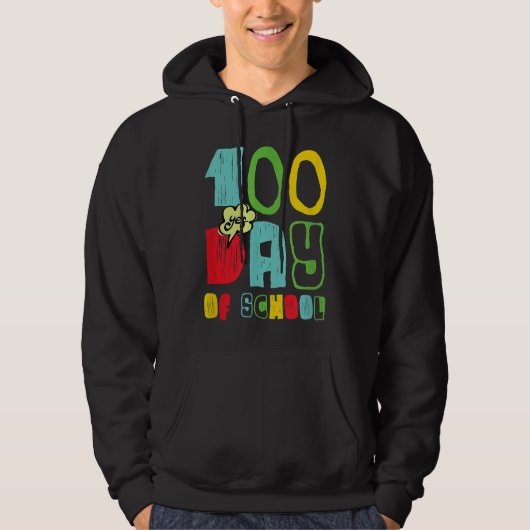 100 Day of School for Kids Child Yes Hoodie (Voorkant)