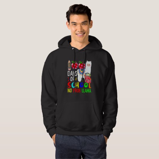 100 Day Of School No Prob Llama Cute Llama Lover S Hoodie (Voorkant volledig)