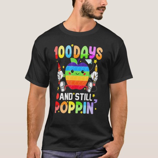 100 Days And Still Poppin 100th Day Of School Boy T-shirt (Voorkant)