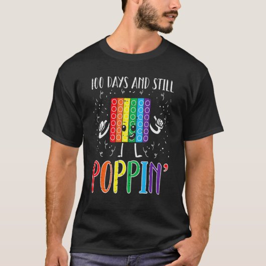 100 Days And Still Poppin 100th Day Of School Boys T-shirt (Voorkant)