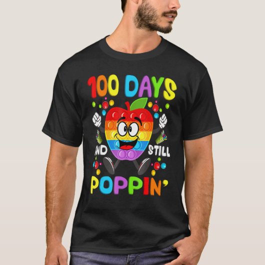 100 Days And Still Poppin 100th Day Of School Boys T-shirt (Voorkant)