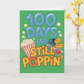 100 Days and Still Poppin Fun School Celebration Kaart (Gele Bloem)