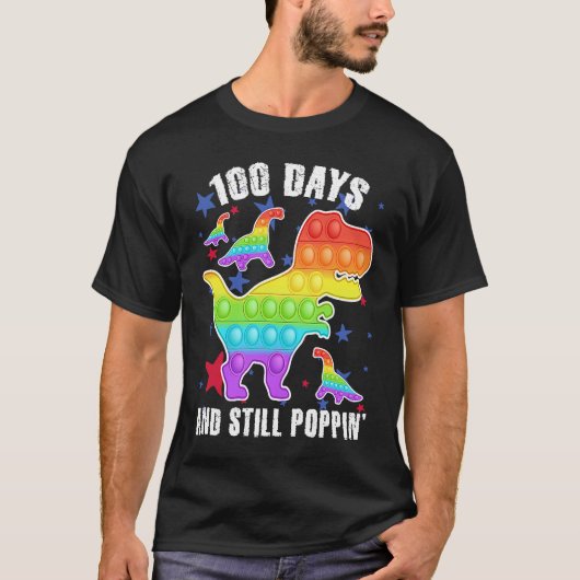 100 Days And Still Poppin Rex 100 Days Of School T-shirt (Voorkant)