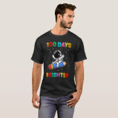 100 Days Brighter 100th Day of School Astronaut Sp T-shirt (Voorkant volledig)