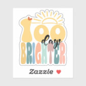 100 Days Brighter — 100th Day of School Celebratio Sticker (Vel)