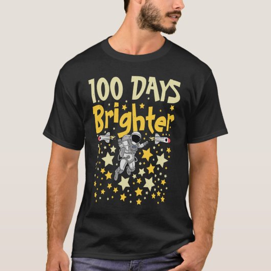 100 Days Brighter Astronaut 100th Day of School Sp T-shirt (Voorkant)