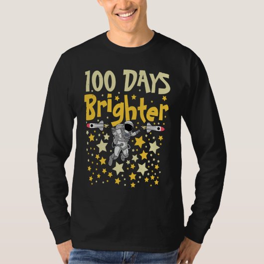 100 Days Brighter Astronaut 100th Day of School Sp T-shirt (Voorkant)