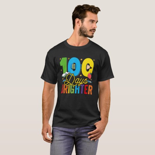 100 Days Brighter For Teachers And Kids Students T-shirt (Voorkant volledig)