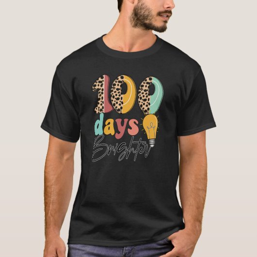 100 Days Brighter Fun Leopard Balloons T-shirt (Voorkant)