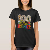 100 Days Brighter Leopard For Teachers And Kids St T-shirt (Voorkant)