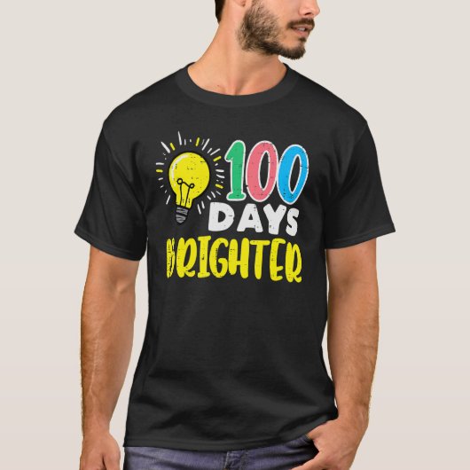 100 Days Brighter Light Bulb 100th Day School Smar T-shirt (Voorkant)