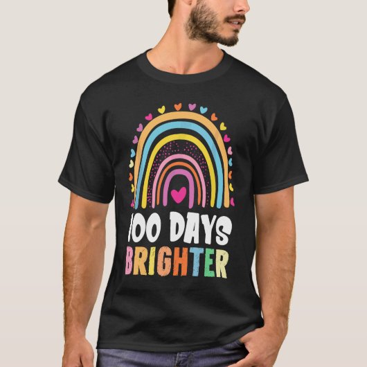 100 Days Brighter Student Happy 100th Day Of Schoo T-shirt (Voorkant)