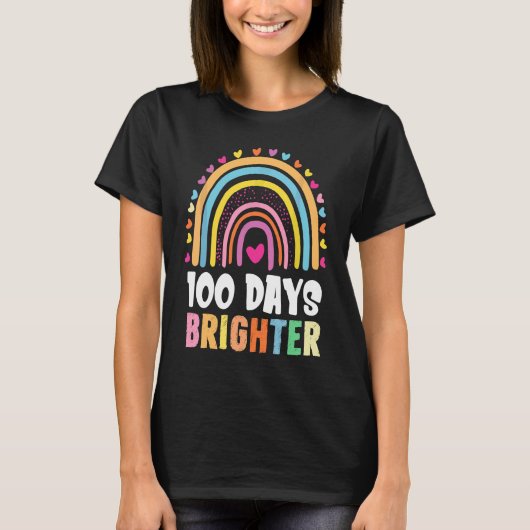 100 Days Brighter Student Happy 100th Day Of Schoo T-shirt (Voorkant)