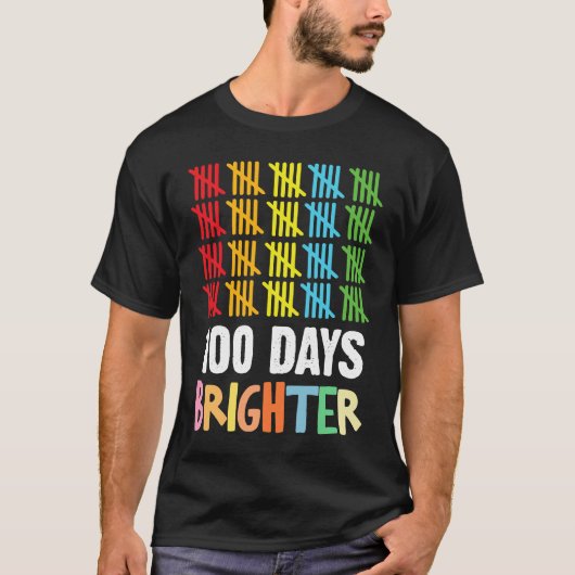 100 Days Brighter Student Happy 100th Day Of Schoo T-shirt (Voorkant)