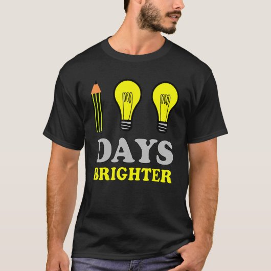 100 Days Brighter Teacher Student 100th Day of Sch T-shirt (Voorkant)