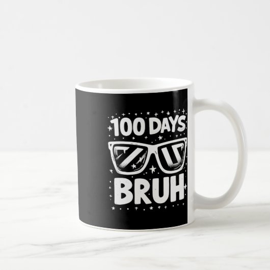 100 Days Bruh Zonnebril 100th Day of School Boys G Koffiemok (Rechts)