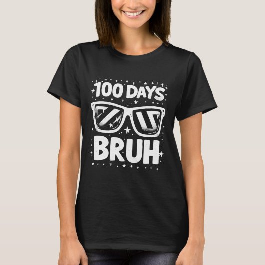 100 Days Bruh Zonnebril 100th Day of School Boys G T-shirt (Voorkant)