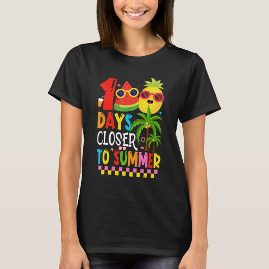 100 Days Closer To Summer 100th Day Of School T-shirt (Voorkant)